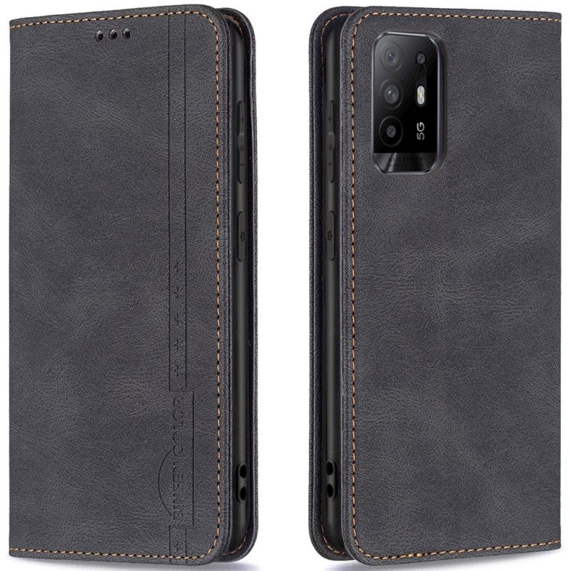 Cover Oppo A94 5G Flip Cover Imiteret Læder