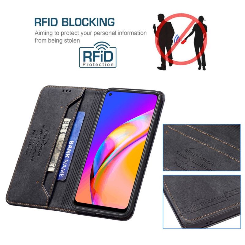 Cover Oppo A94 5G Flip Cover Imiteret Læder