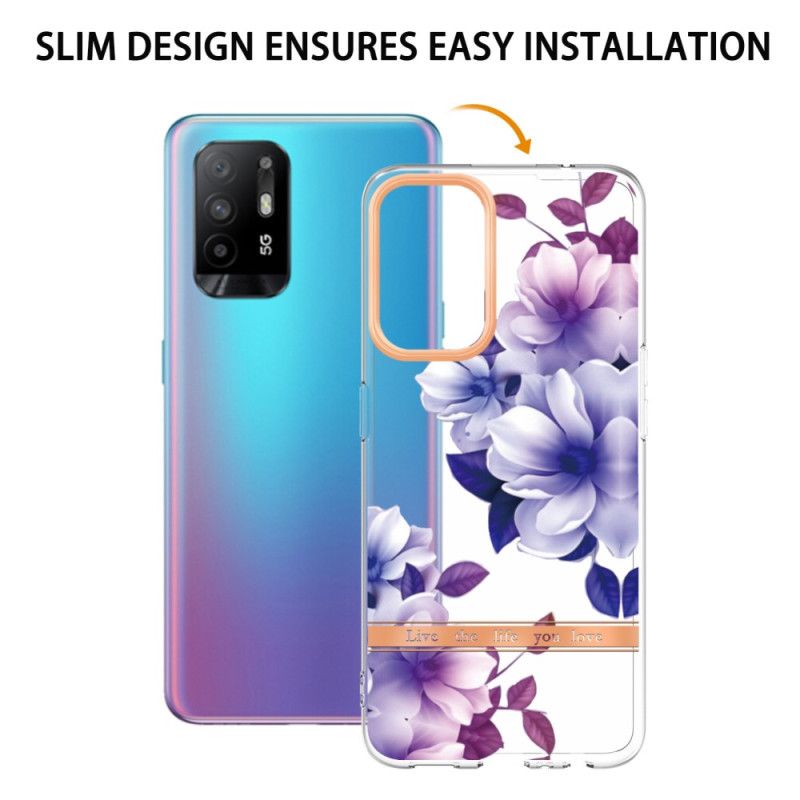 Cover Oppo A94 5G Lilla Blomster