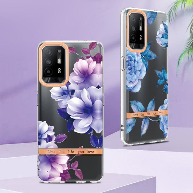 Cover Oppo A94 5G Lilla Blomster