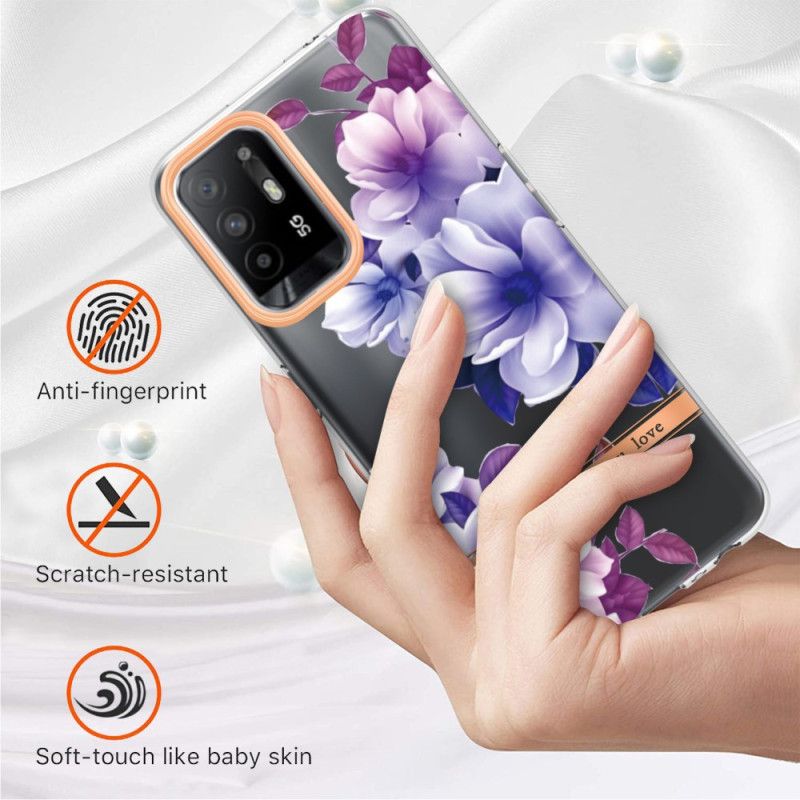 Cover Oppo A94 5G Lilla Blomster