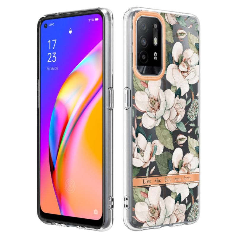 Cover Oppo A94 5G Pæonblomster