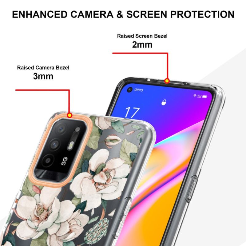 Cover Oppo A94 5G Pæonblomster