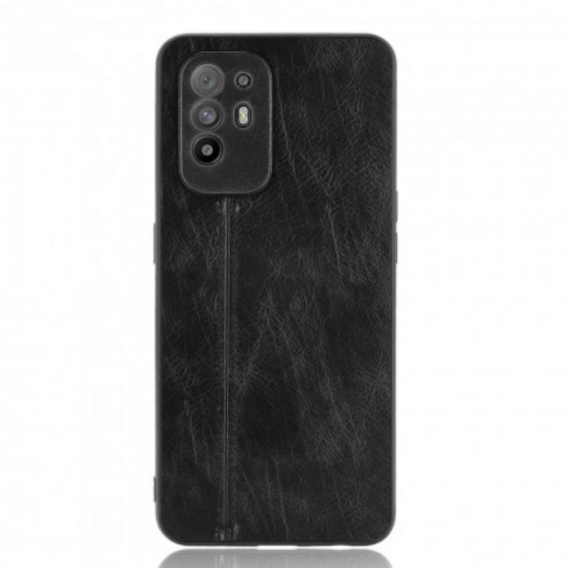 Cover Oppo A94 5G Søm Lædereffekt