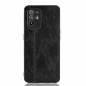 Cover Oppo A94 5G Søm Lædereffekt