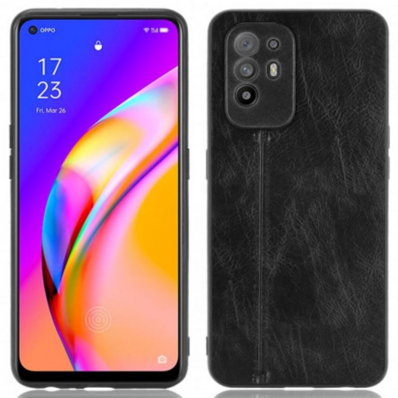 Cover Oppo A94 5G Søm Lædereffekt