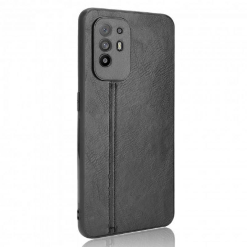 Cover Oppo A94 5G Søm Lædereffekt