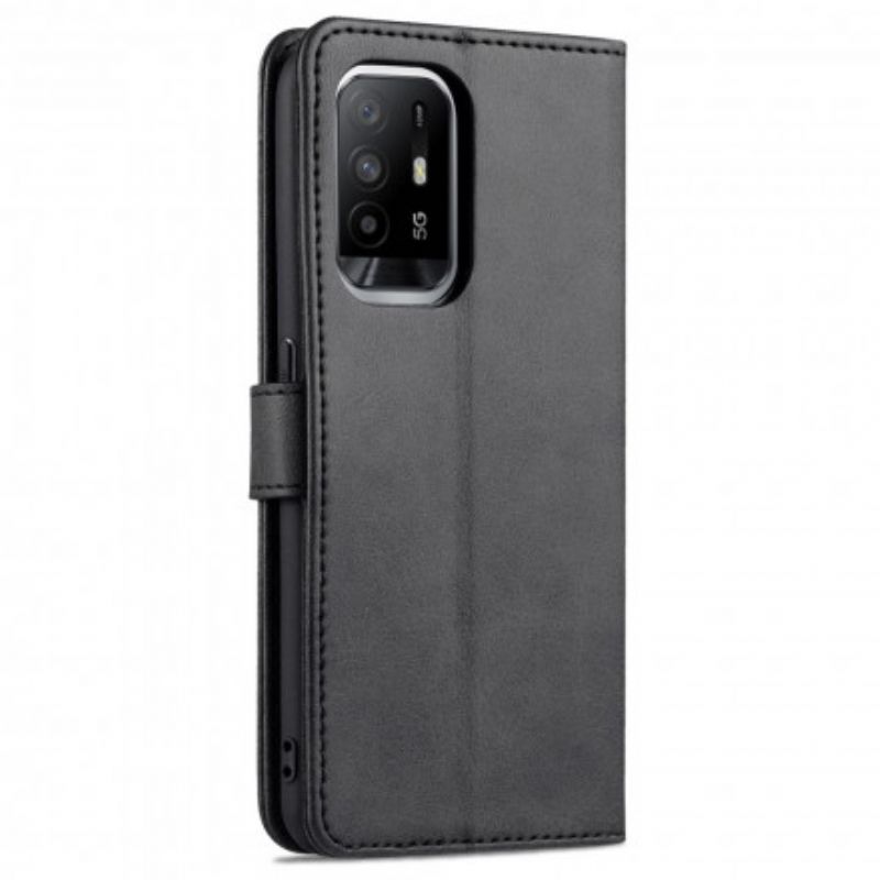 Flip Cover Oppo A94 5G Azns Lædereffekt