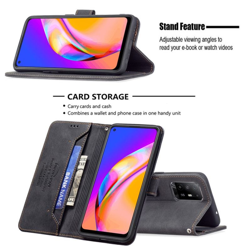 Flip Cover Oppo A94 5G Binfen Farve Kunstlæder