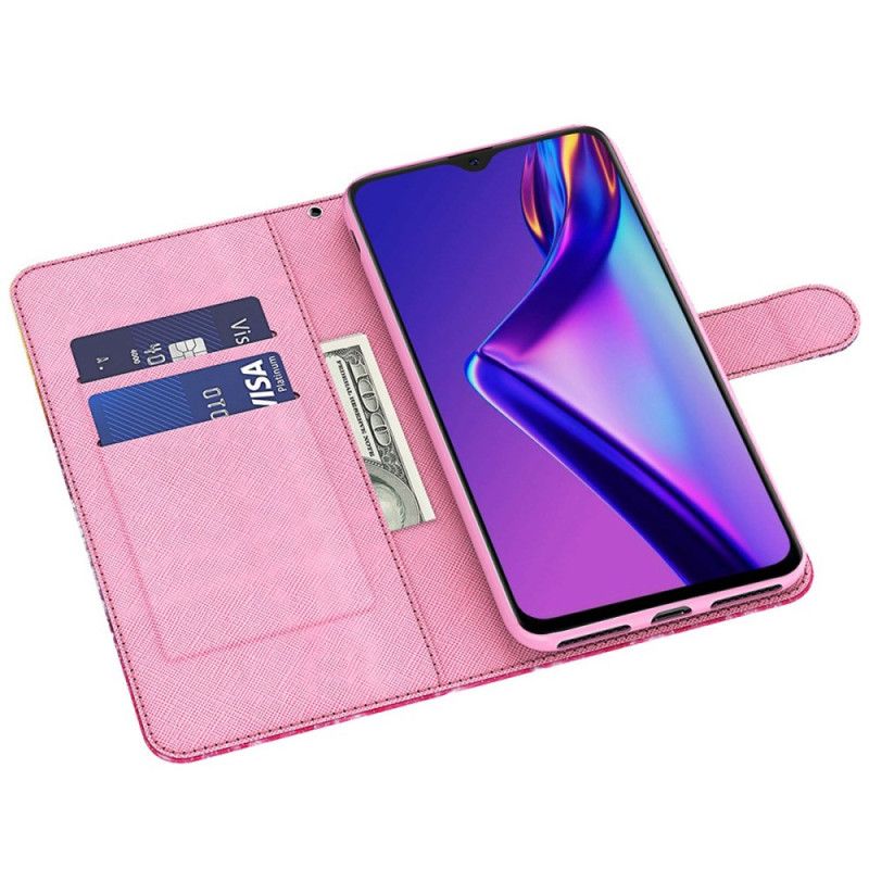 Flip Cover Oppo A94 5G Blomstermønstre Med Rem