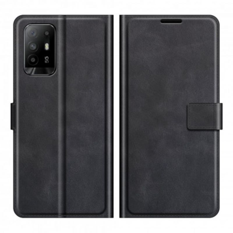 Flip Cover Oppo A94 5G Ekstrem Slank Lædereffekt