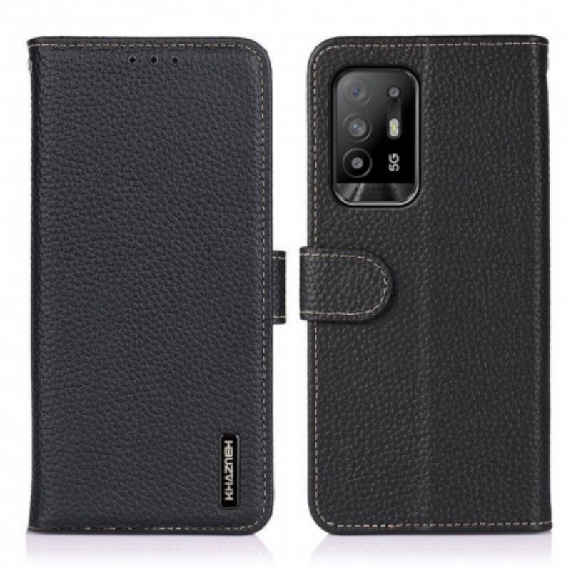 Flip Cover Oppo A94 5G Litchi Khazneh Læder