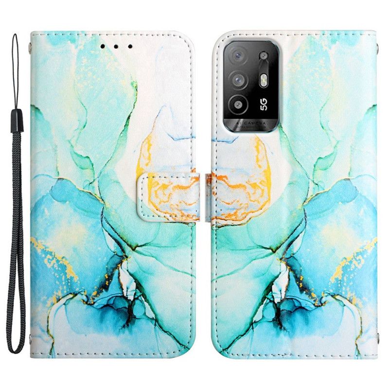 Flip Cover Oppo A94 5G Marmor Med Rem