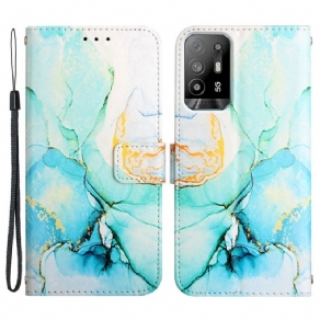 Flip Cover Oppo A94 5G Marmor Med Rem