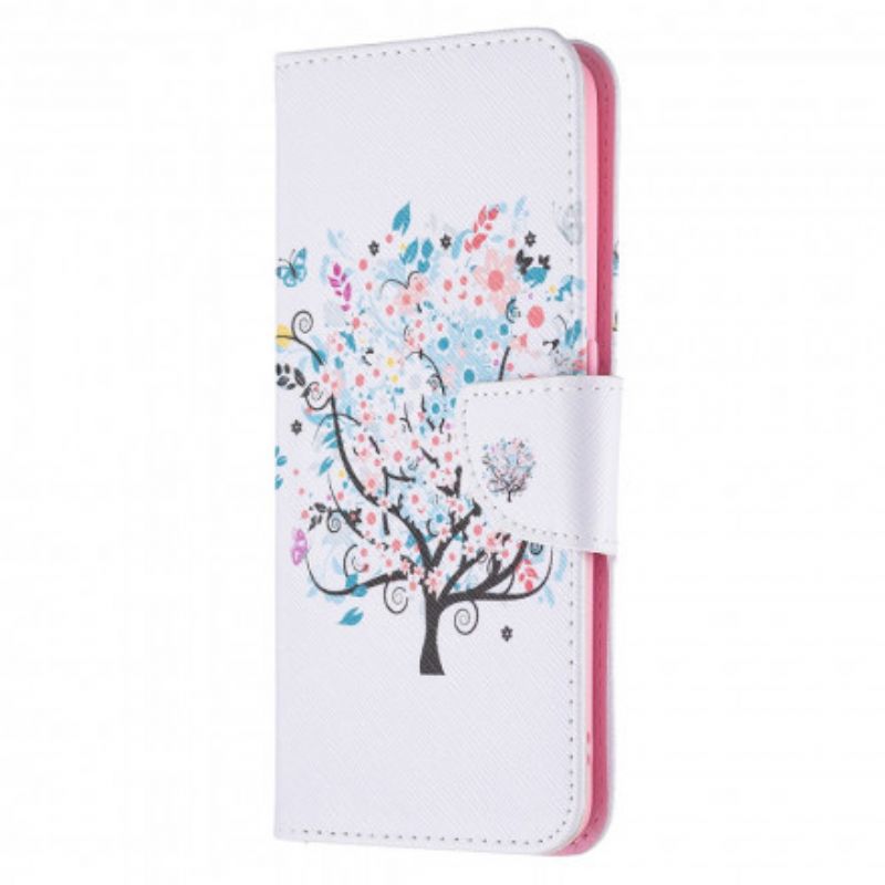 Læder Cover Oppo A94 5G Blomstret Træ