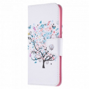 Læder Cover Oppo A94 5G Blomstret Træ