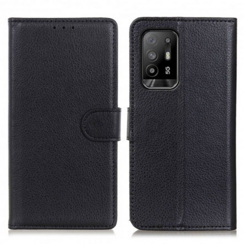 Læder Cover Oppo A94 5G Faux Læder Litchi