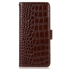 Flip Cover Til Motorola Edge 50 Neo Crocodile Texture Læder