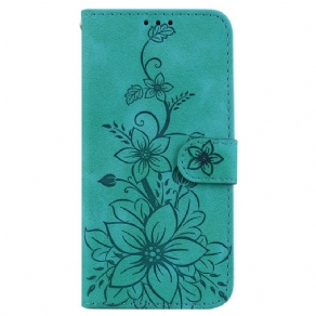 Flip Cover Samsung Galaxy S24 Fe Blomstret Ruskindseffekt