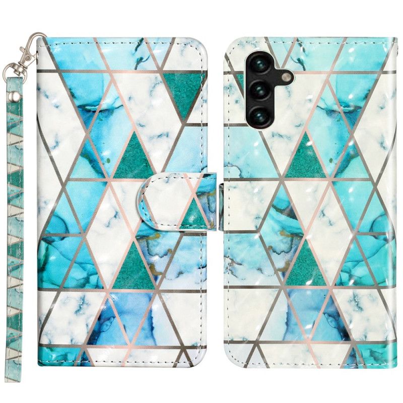 Flip Cover Samsung Galaxy S24 Fe Grøn Marmor Med Rem