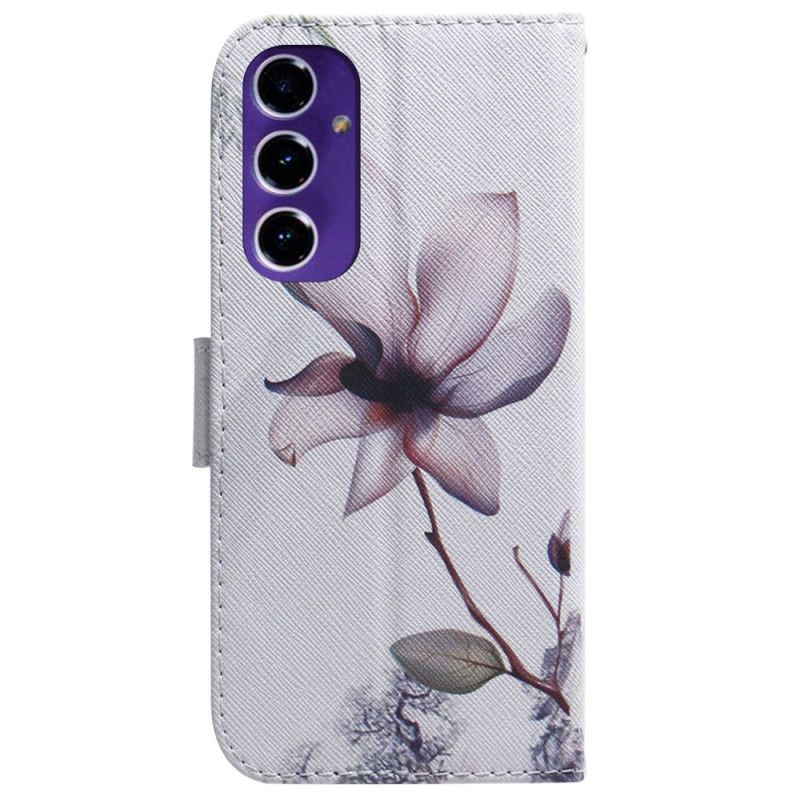 Flip Cover Samsung Galaxy S24 Fe Lyserød Blomst