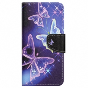 Flip Cover Samsung Galaxy S24 Fe Mousserende Sommerfugle