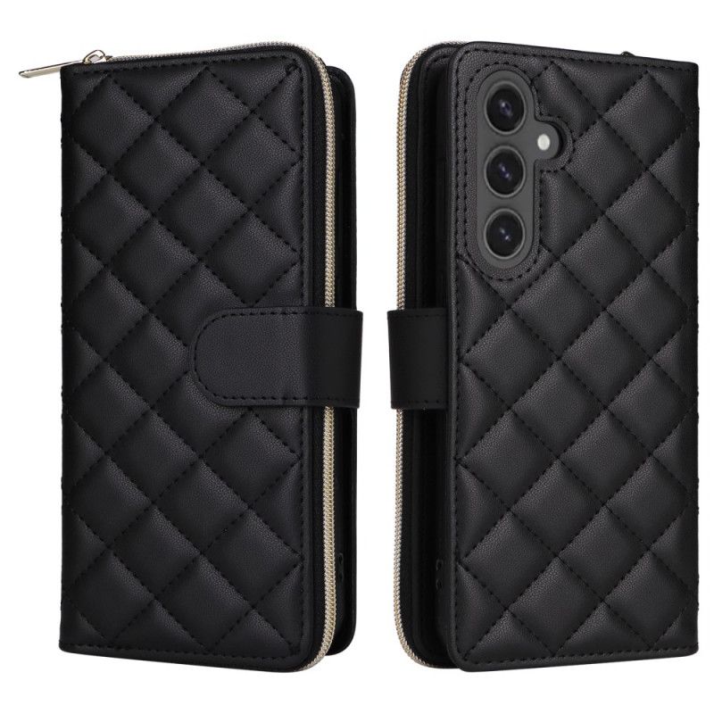 Flip Cover Samsung Galaxy S24 Fe Quiltet Pung Med Skulderrem