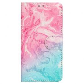 Flip Cover Til Samsung Galaxy S24 Fe Pink Og Grøn Marmor