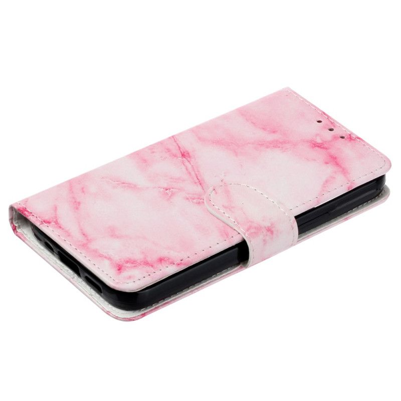 Læder Cover Samsung Galaxy S24 Fe Telefon Etui Pink Marmor