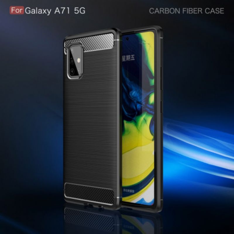 Cover Samsung Galaxy A71 5G Børstet Kulfiber