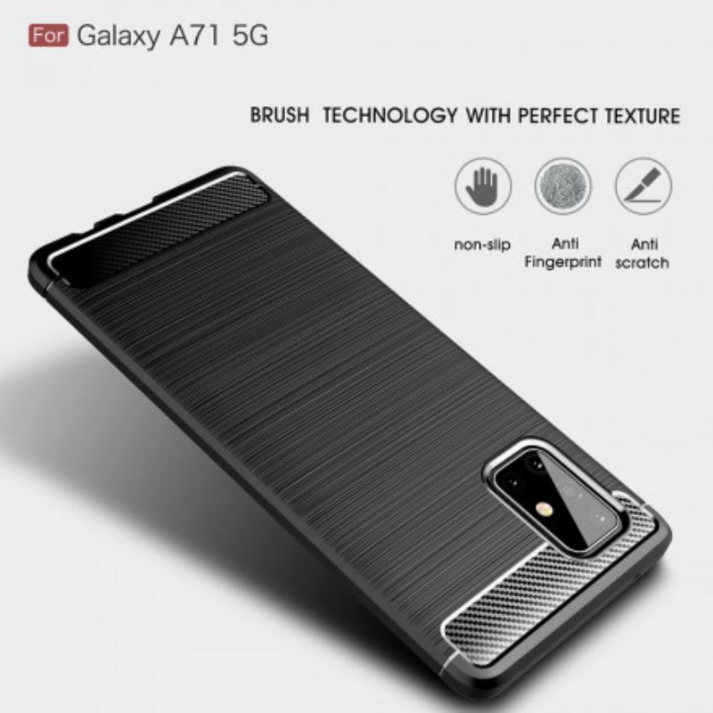 Cover Samsung Galaxy A71 5G Børstet Kulfiber