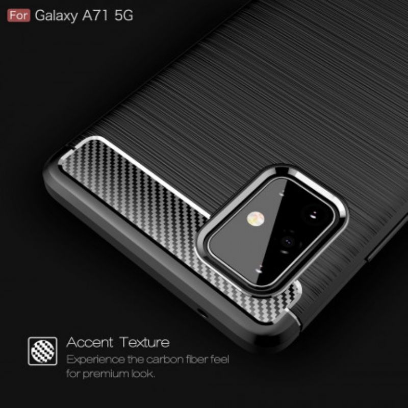 Cover Samsung Galaxy A71 5G Børstet Kulfiber