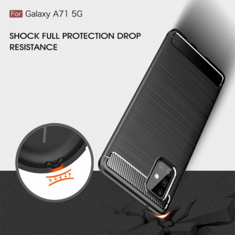 Cover Samsung Galaxy A71 5G Børstet Kulfiber