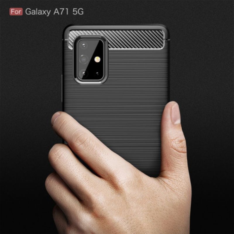 Cover Samsung Galaxy A71 5G Børstet Kulfiber