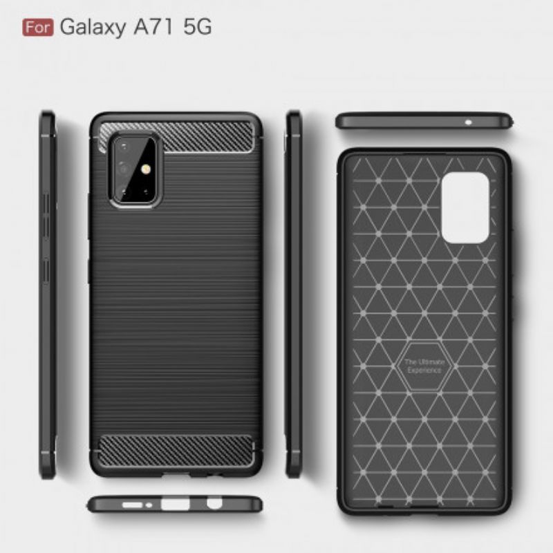 Cover Samsung Galaxy A71 5G Børstet Kulfiber