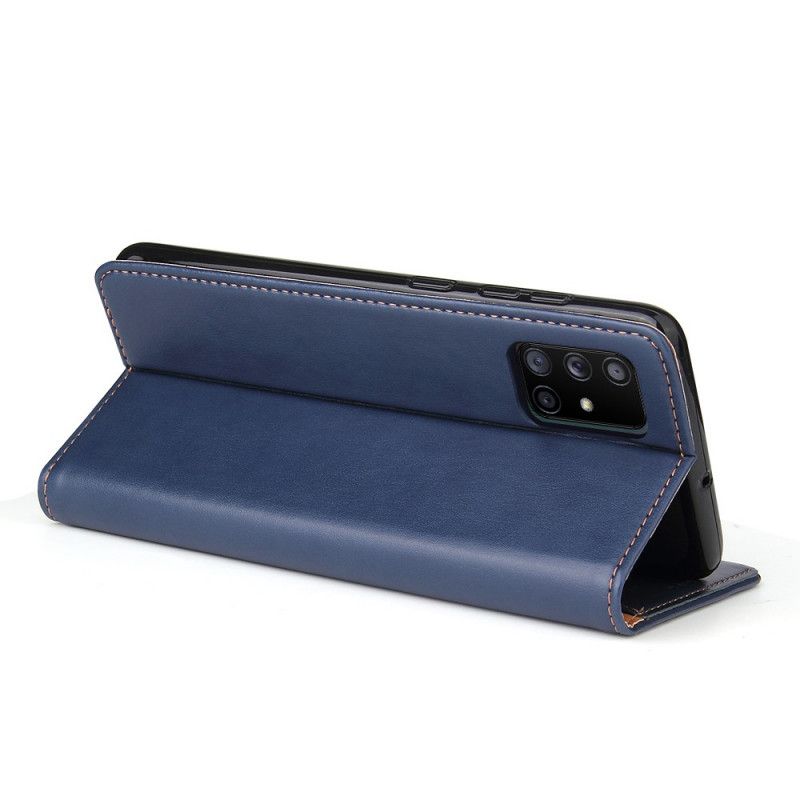 Cover Samsung Galaxy A71 5G Flip Cover Ægte Læder