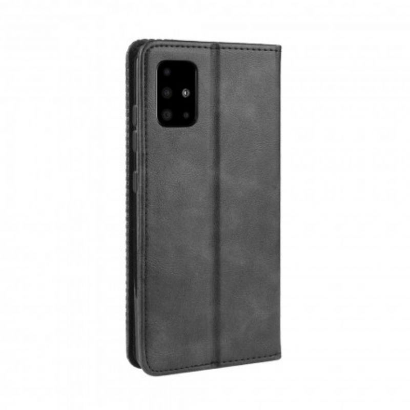 Cover Samsung Galaxy A71 5G Flip Cover Vintage Stiliseret Lædereffekt