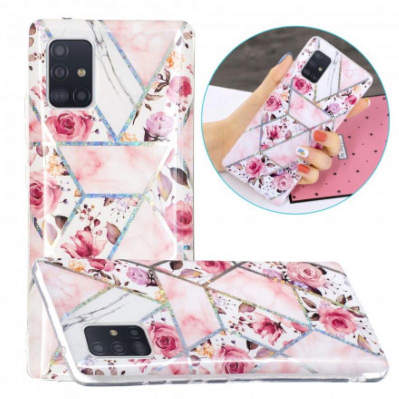 Cover Samsung Galaxy A71 5G Marmorerede Blomster