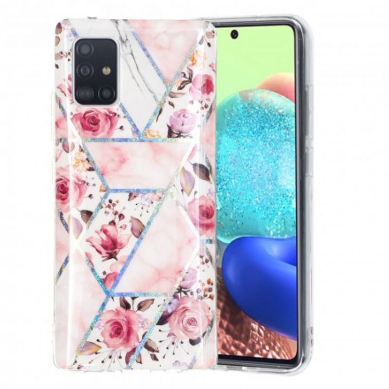 Cover Samsung Galaxy A71 5G Marmorerede Blomster