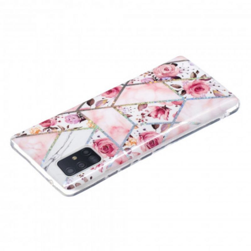 Cover Samsung Galaxy A71 5G Marmorerede Blomster