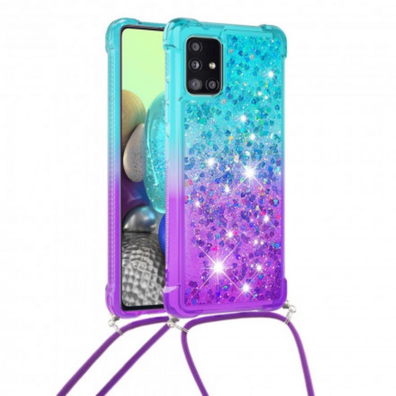 Cover Samsung Galaxy A71 5G Silikoneglitter Og Ledning