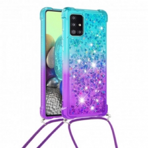 Cover Samsung Galaxy A71 5G Silikoneglitter Og Ledning