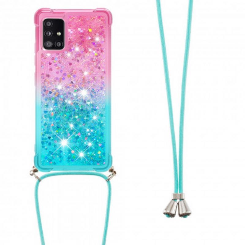 Cover Samsung Galaxy A71 5G Silikoneglitter Og Ledning