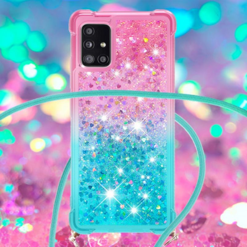 Cover Samsung Galaxy A71 5G Silikoneglitter Og Ledning