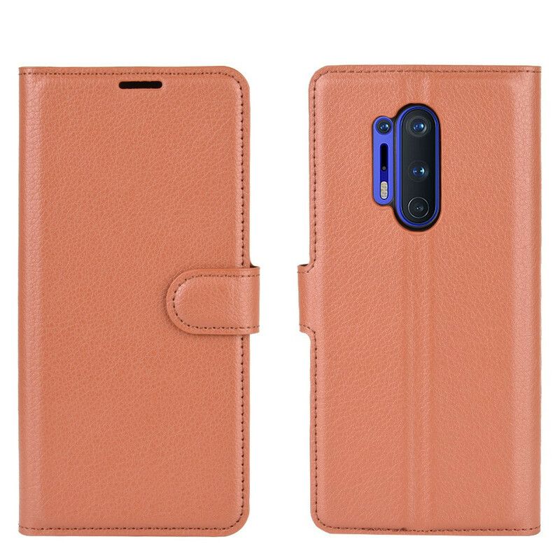 Flip Cover OnePlus 8 Pro Premium Litchi-læderstil