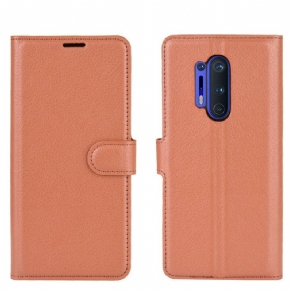 Flip Cover OnePlus 8 Pro Premium Litchi-læderstil