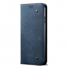 Cover Vivo X90 Pro Flip Cover Denim Stof