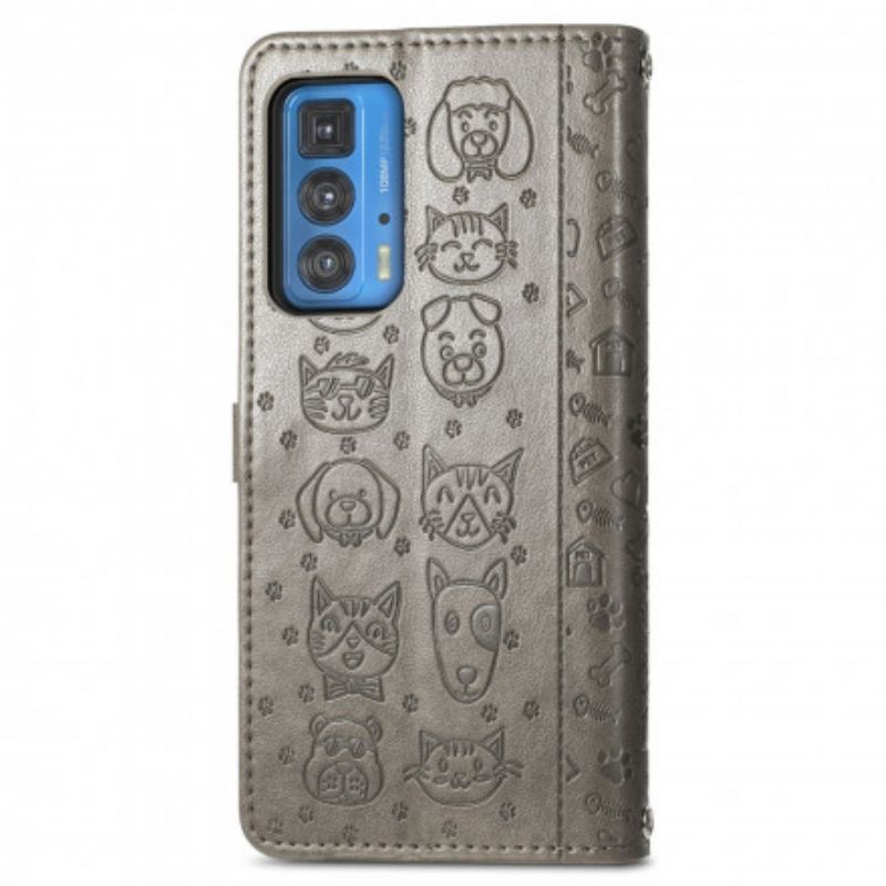 Flip Cover Motorola Edge 20 Pro Animerede Dyr