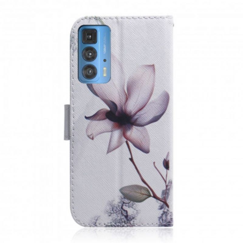 Flip Cover Motorola Edge 20 Pro Gammel Rosenblomst