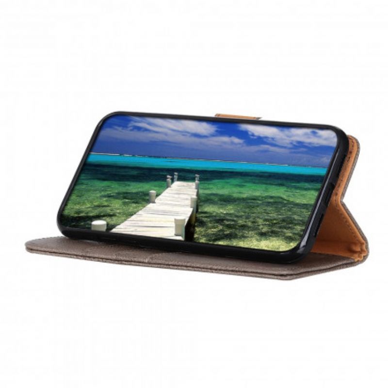 Flip Cover Motorola Edge 20 Pro Imiteret Læder Khazneh